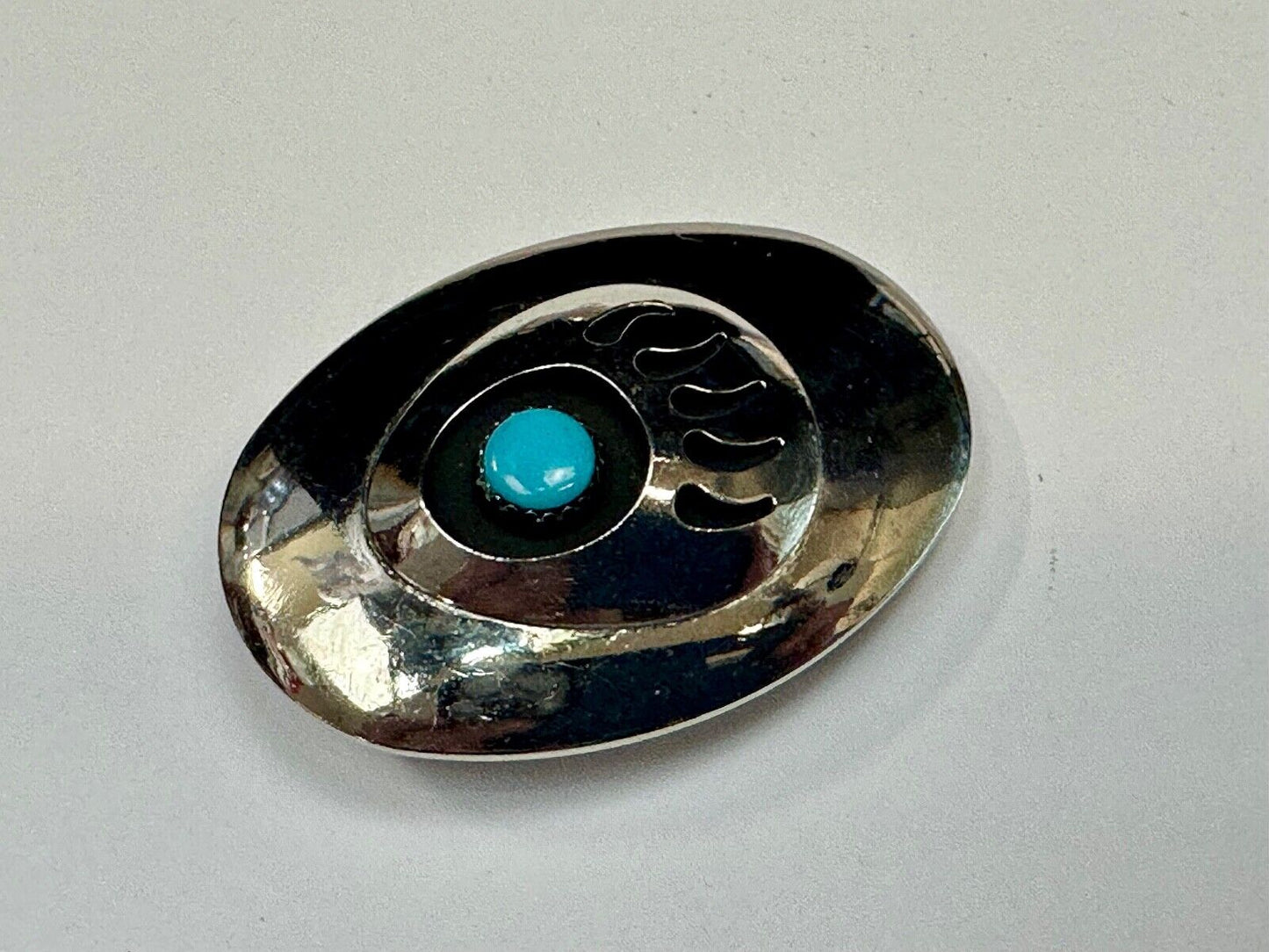 BC - Vintage B Cayaditto Zuni Bear Claw oval Belt Buckle