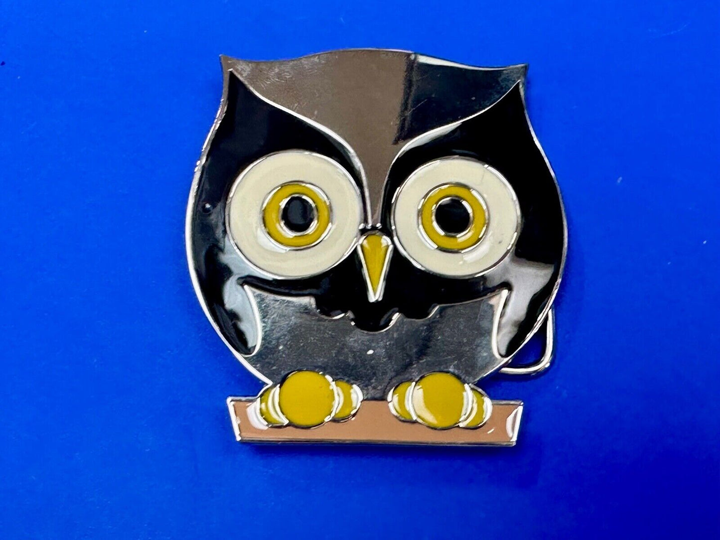 Adorable Perched OWL - Big Eyed Animal Lovers cutout belt buckle