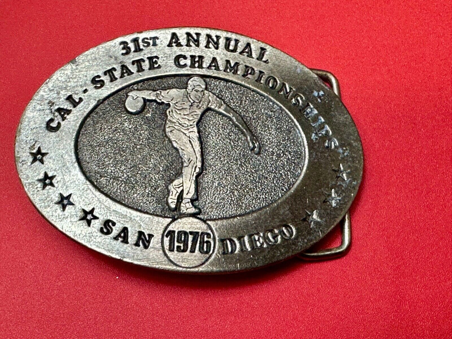 31st State Annual California Championship San Diego 1976 Bowling Belt Buckle