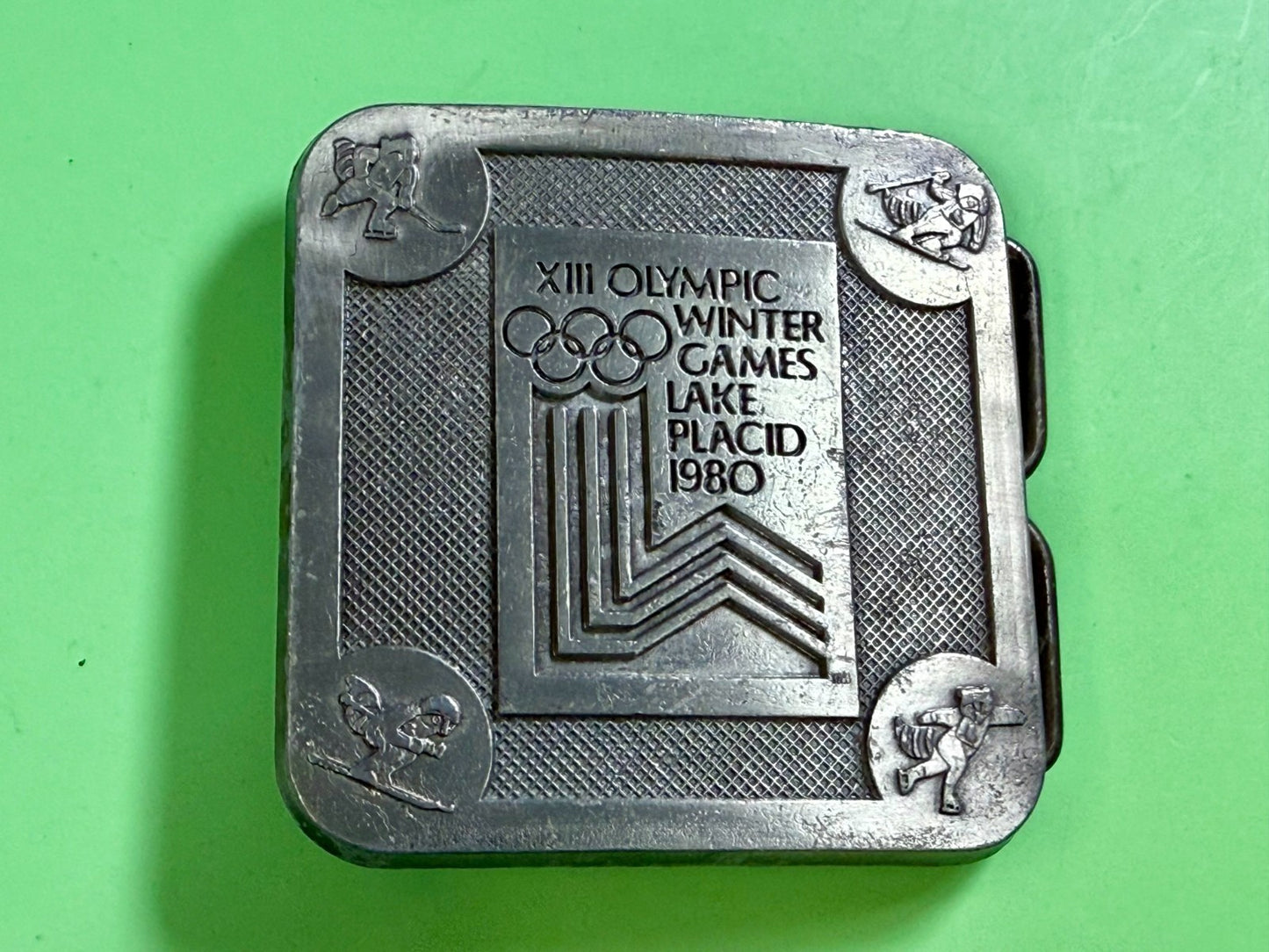 The Olympic Winter Games Lake Placid 1988 Commemorative Silver Color Belt Buckle