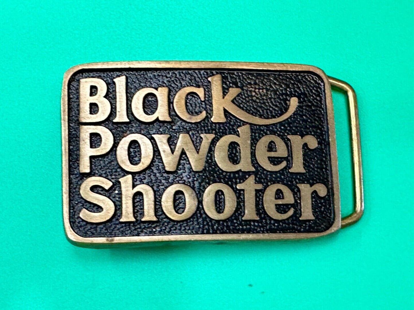 Black Powder Shooter Guns & Ammo Vintage Solid Brass belt buckle by BTS