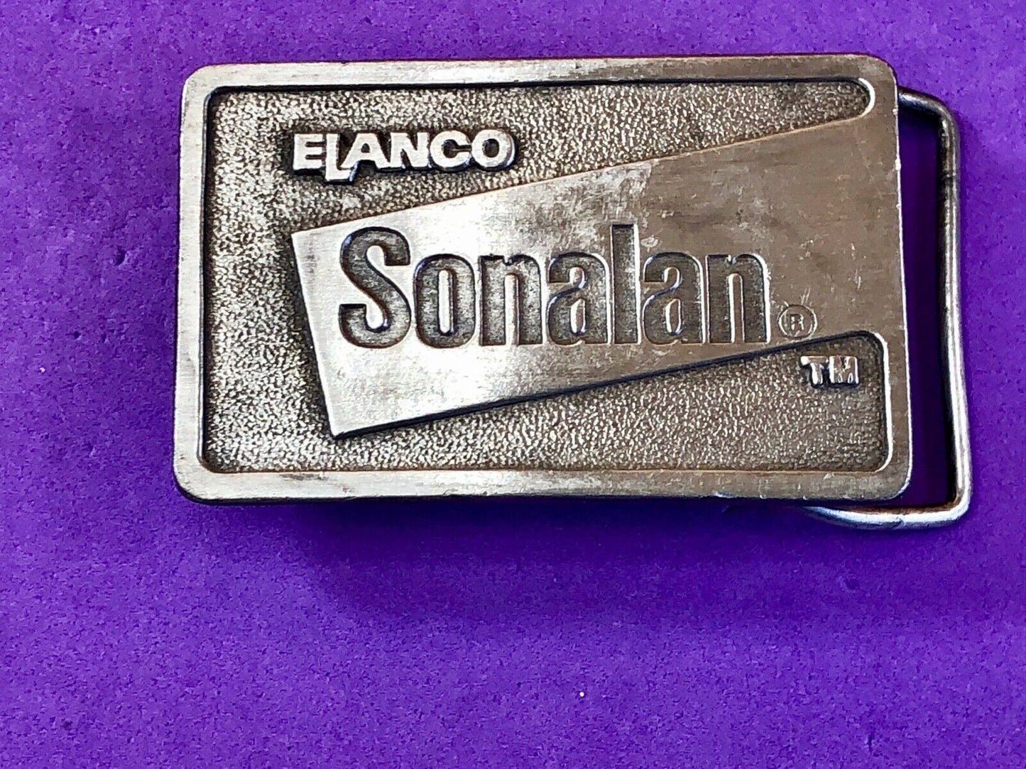 vintage Elanco Sonalan belt buckle - in appreciation for your support farmers
