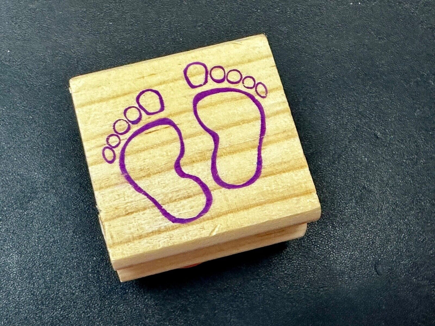 Baby Footprints Feet - NOS 1.5" Rubber Stamp for Crafting and Card Making