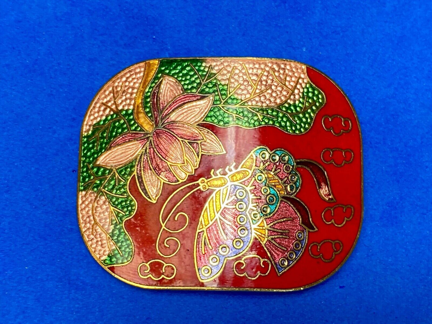 Beautiful Butterfly And Flower Nature Cloud Scene On Colorful Scarf Clip Buckle