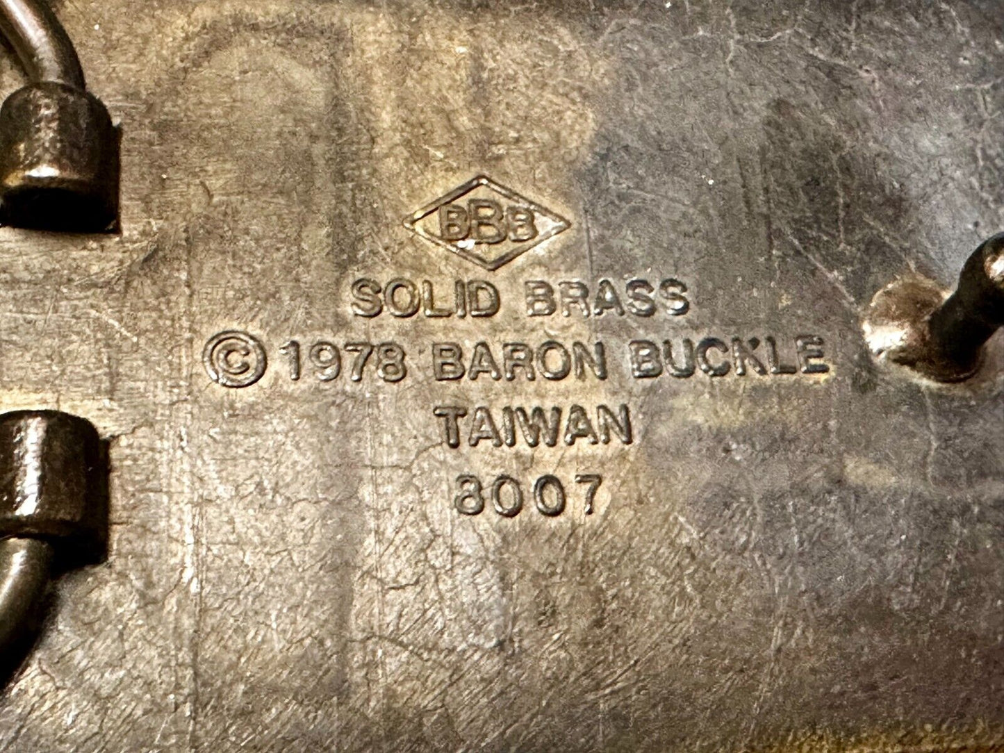 Tennis Player Men Solid Brass Vtg 1978 Belt Buckle by Baron Buckles Taiwan 8007