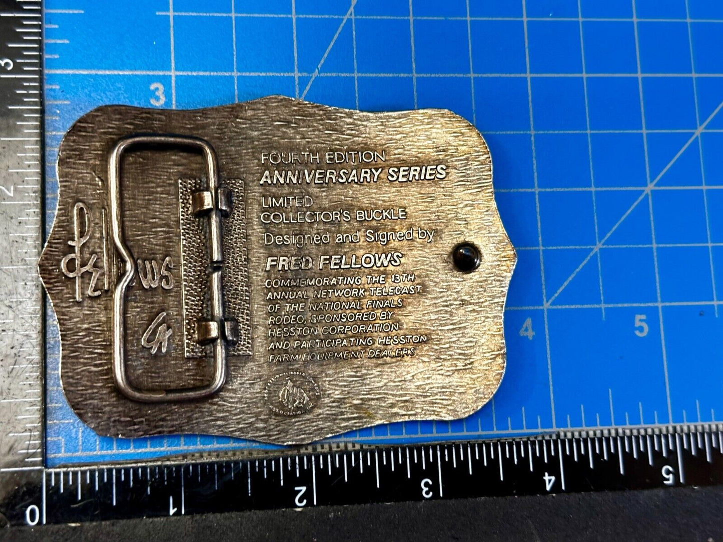 1986 Hesston NFR National Finals Rodeo Cowboys Western Belt Buckle