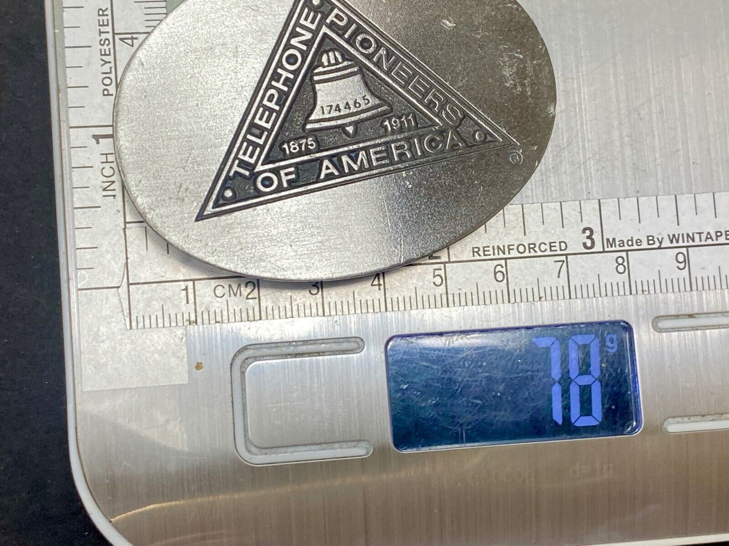 Telephone Pioneer of America Vtg. Telecommunications Commemorative Baron Buckle