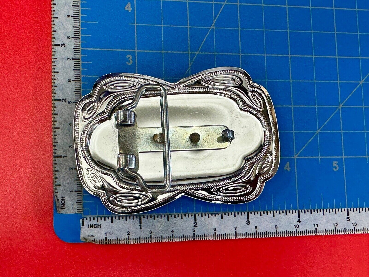 Beautiful Horse head / lucky horseshoe - two tone reflective belt buckle