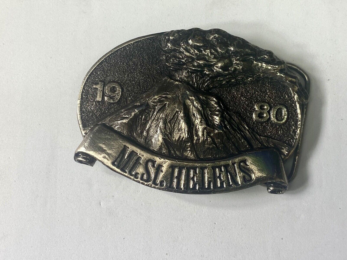 Vintage 1980 Mount Saint Hellens Volcano Eruption Great American Belt Buckle