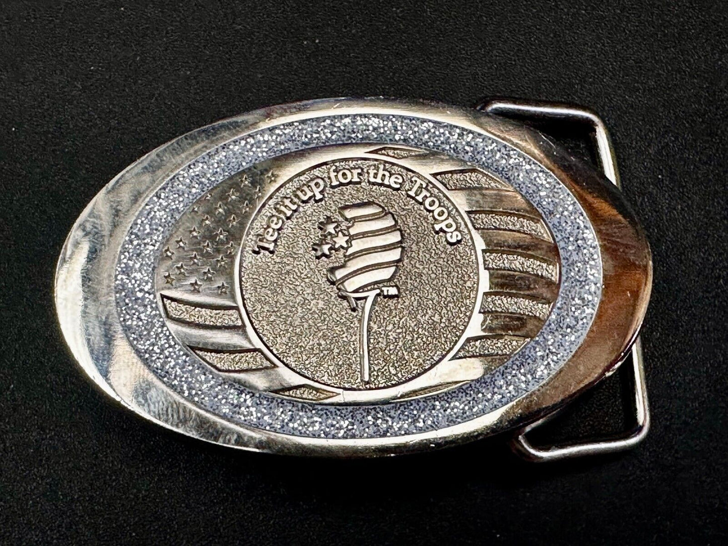 Tee It Up For The Troops Non Profit Organization Promo Award 2 Tone Belt Buckle