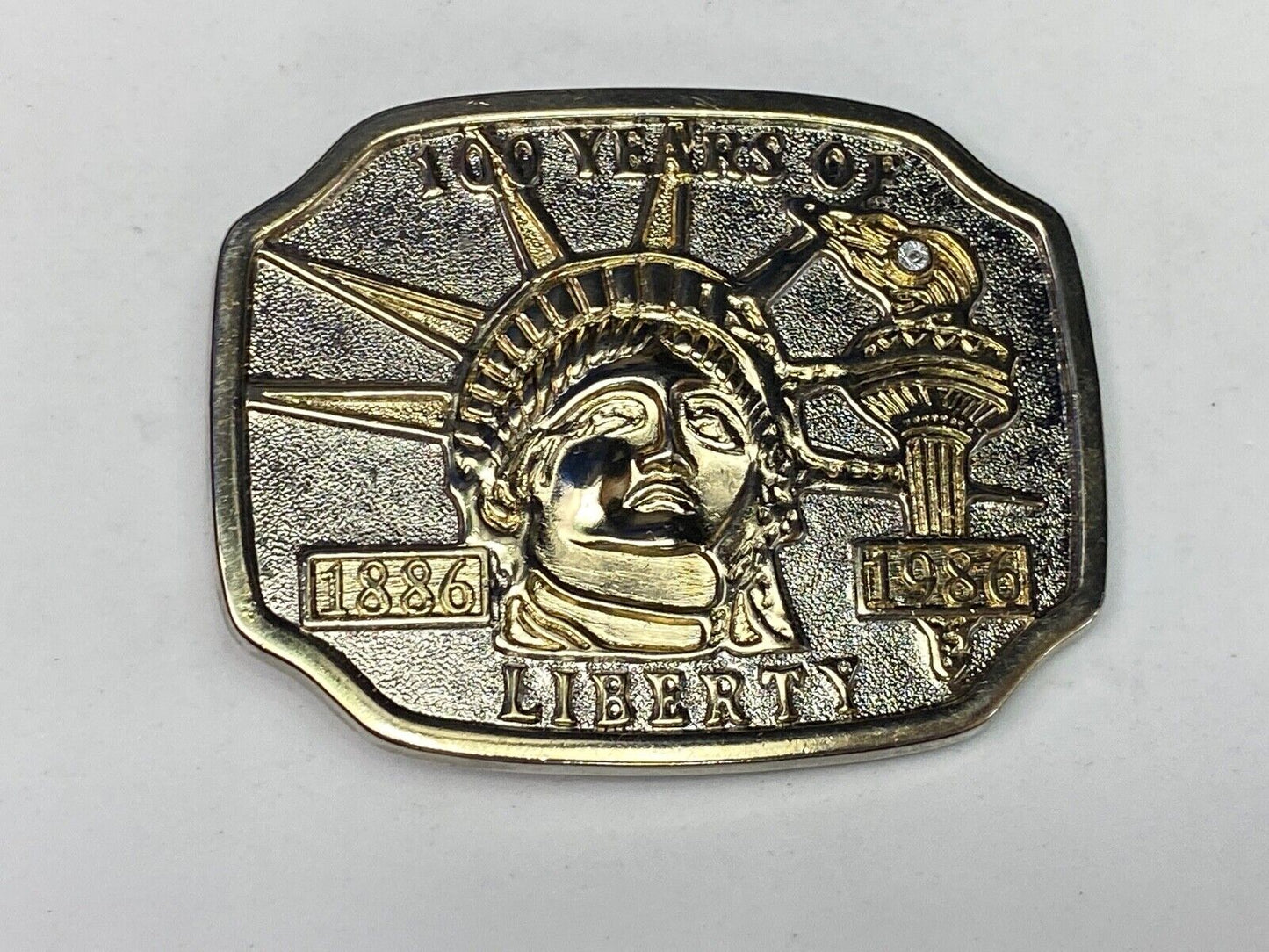 Vintage Belt Buckle 100 Years Of Lady Liberty 1886 - 1986 Statue Of Liberty