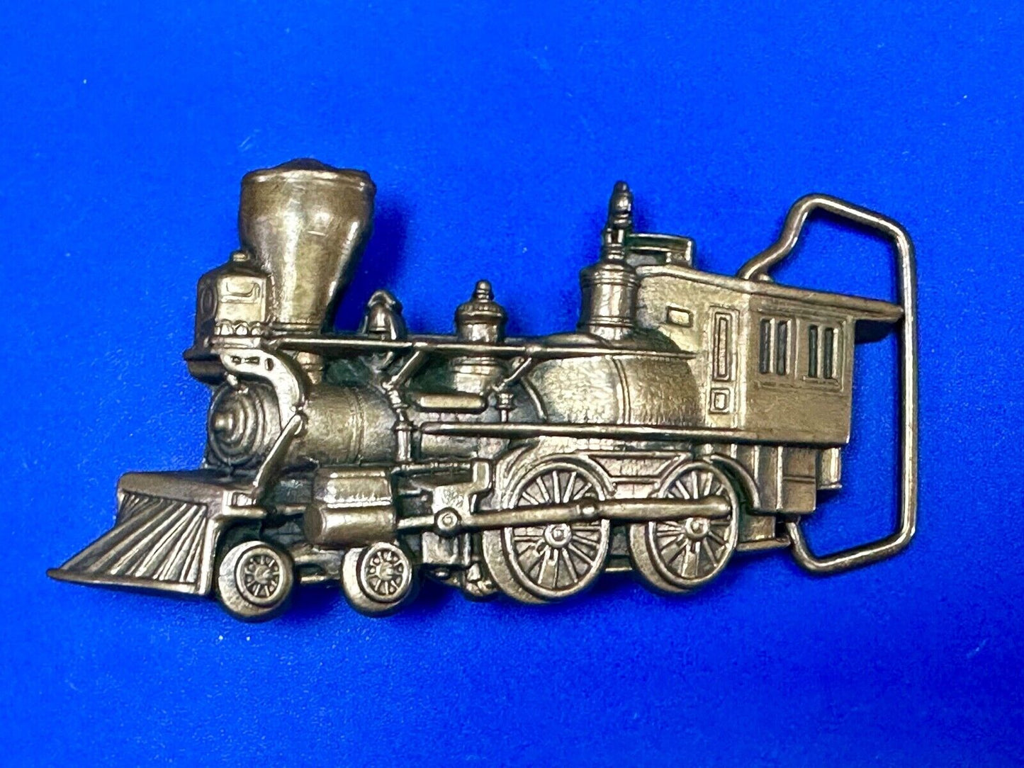 Train Rail Road Steam Engine vintage 1978 solid brass Baron Buckles belt buckle