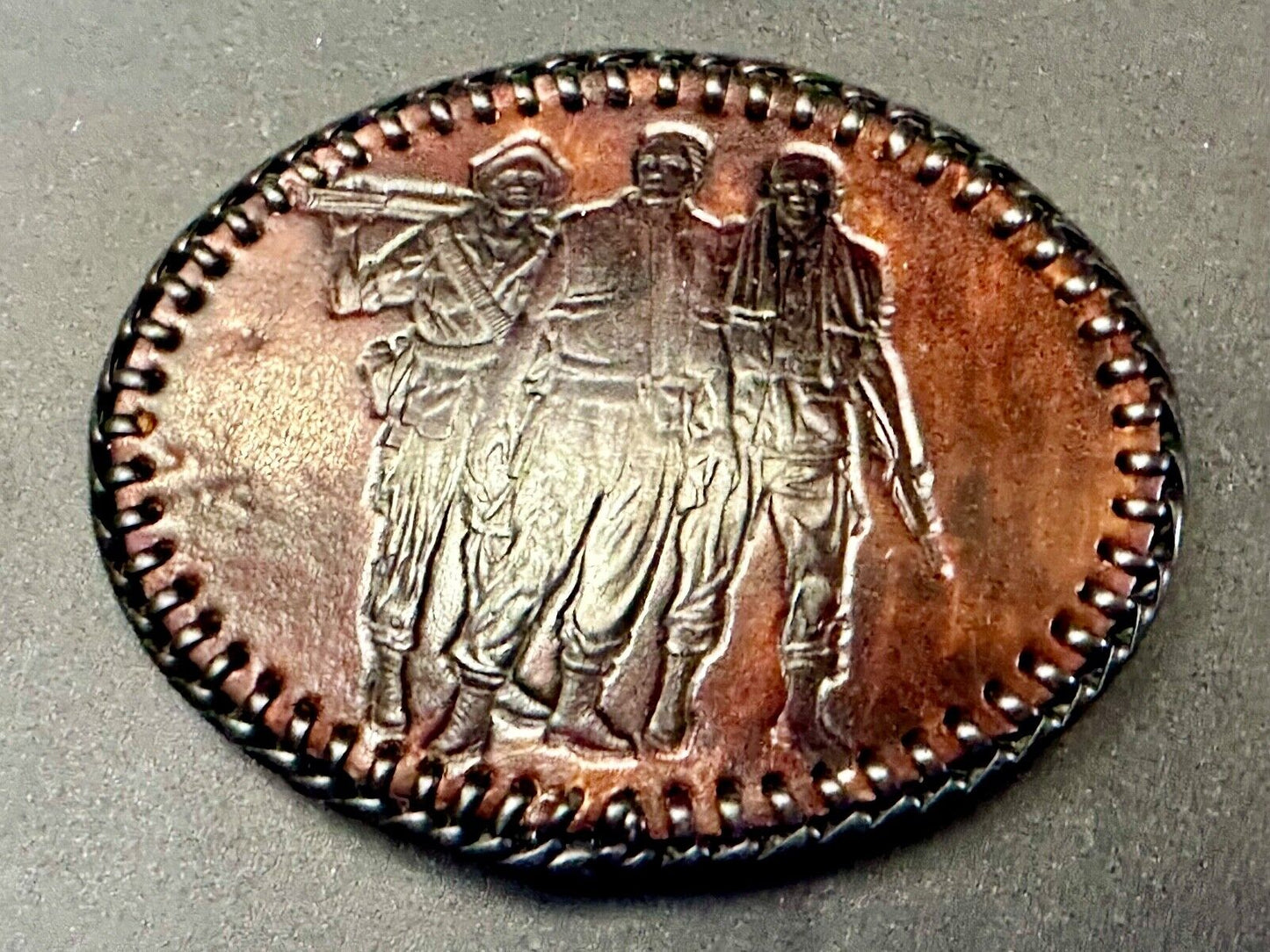 Vietnam War Memorial Three Soldiers Statue Washington DC Leather Belt Buckle