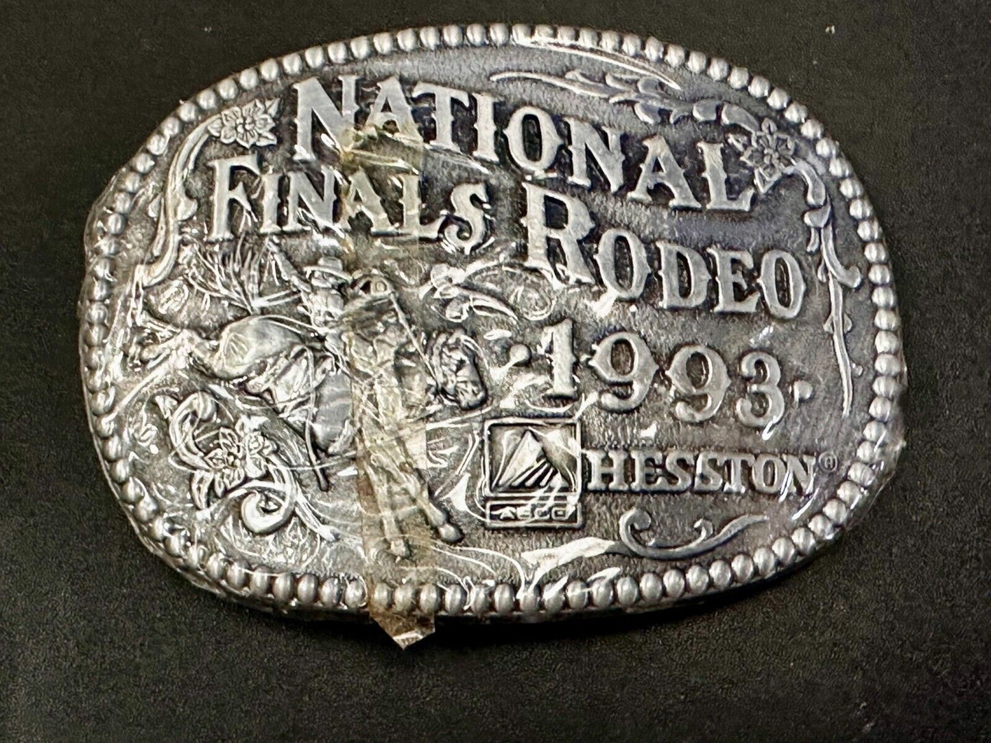 1993 Hesston National Finals Rodeo NFR Cowboys Adult Size NOS Belt Buckle by ADM