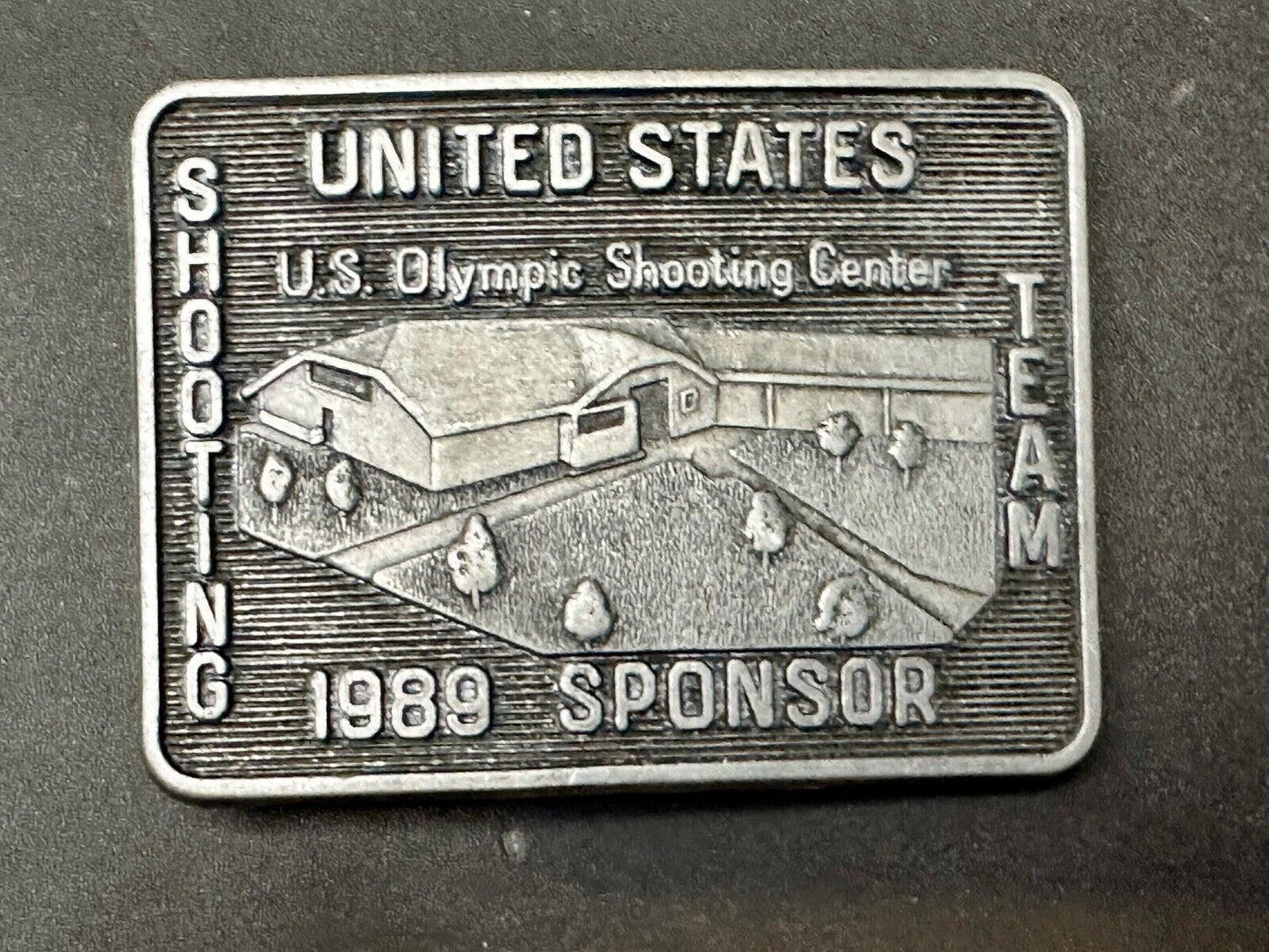 US Olympic Olympic Team 1989 Sponsor Shooting Center Belt Buckle