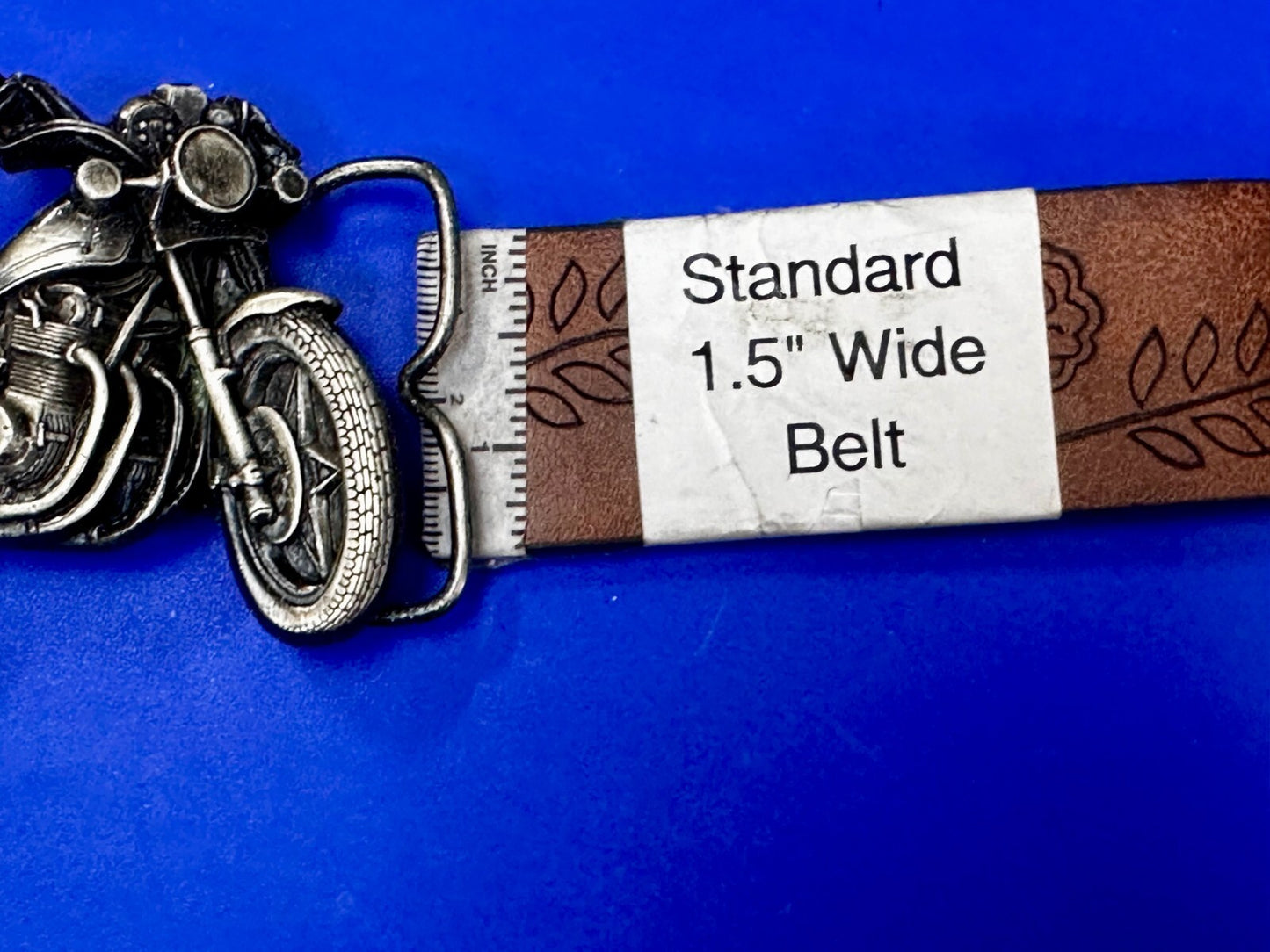 Vintage Chopper Motorcycle Bike Cutout 1979 Biker Rider Bergamot Belt Buckle