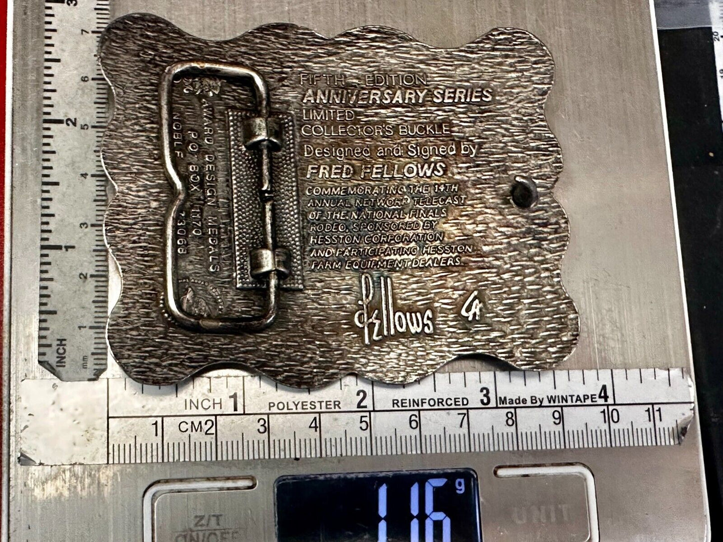 1987 ADM Hesston NFR National Finals Rodeo Cowboys Western Belt Buckle