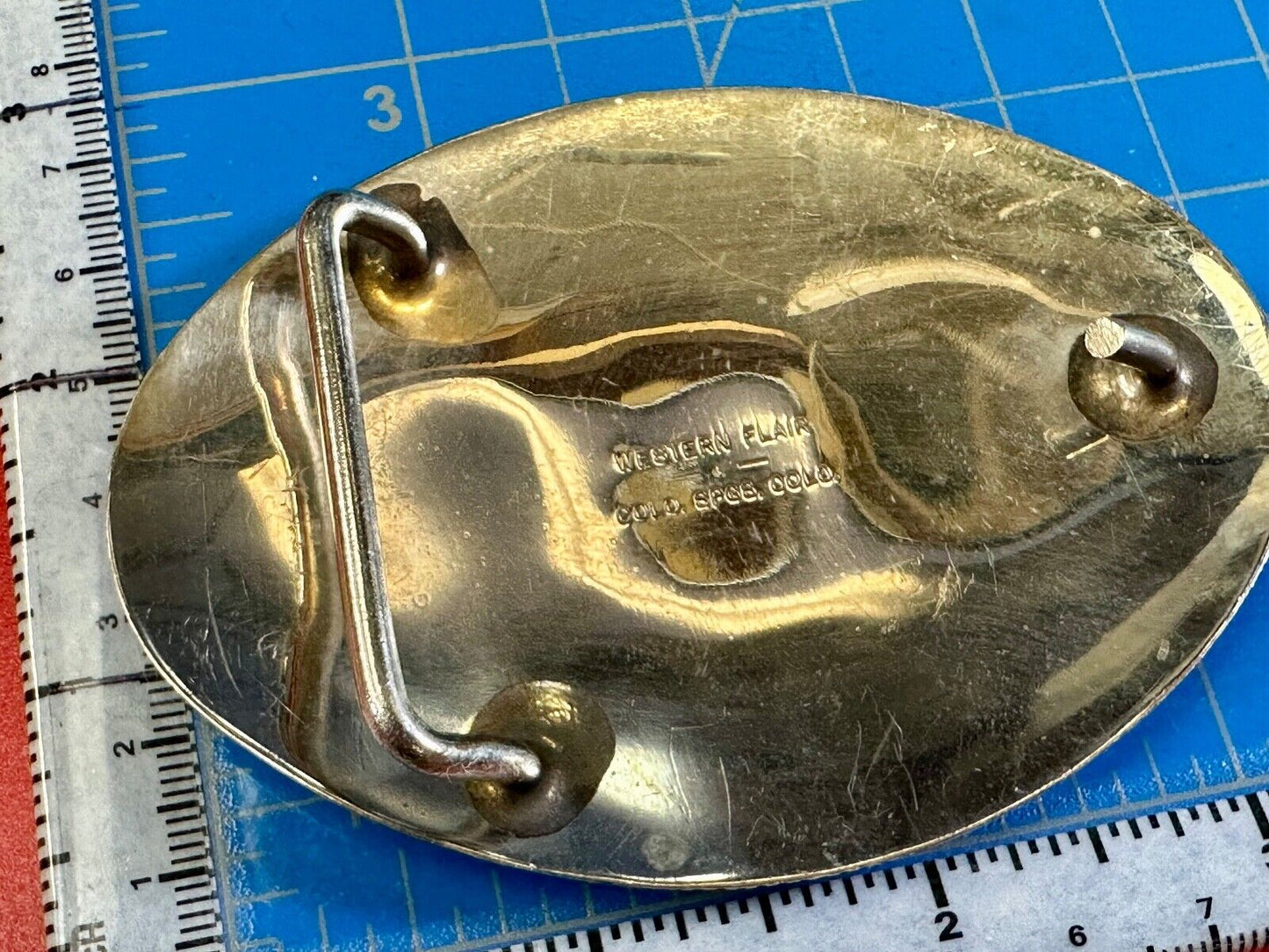 Beautiful Western Flair 3.5" wide engraved oval belt buckle