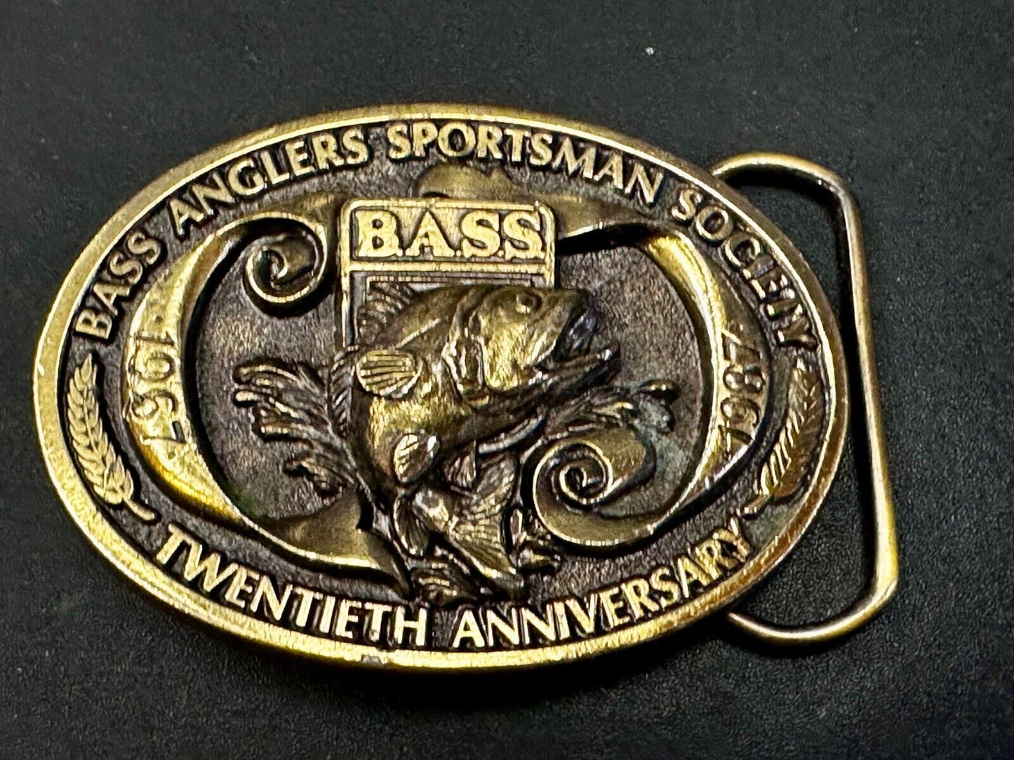 Bass Anglers Sportsman Society 20th Anniversary Fishing Club Belt Buckle