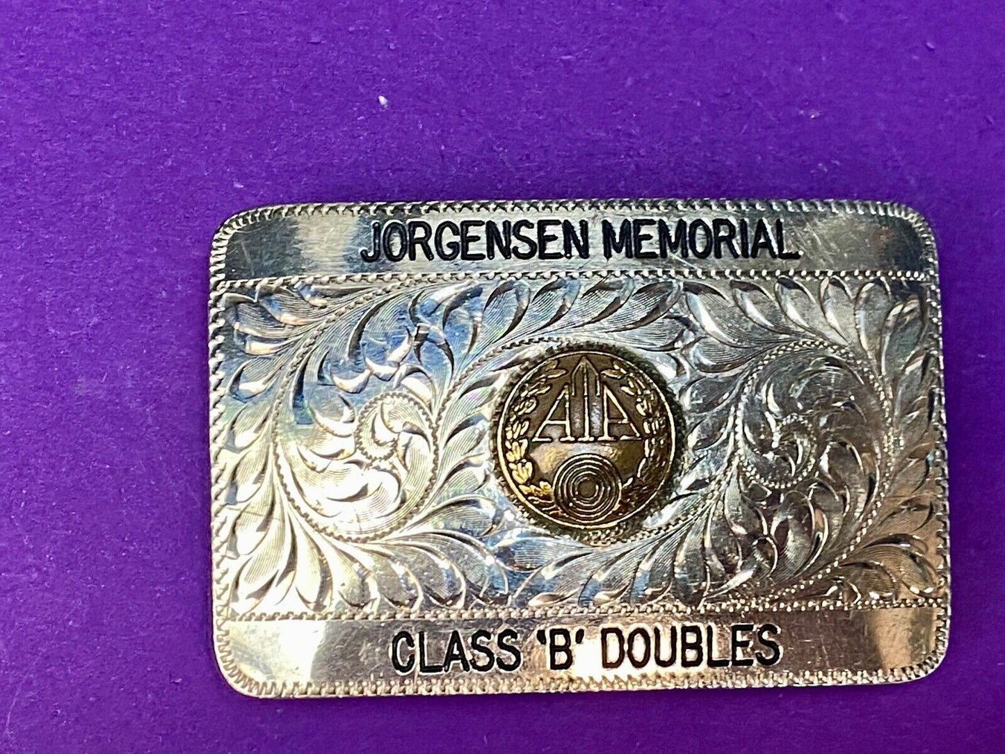 Ata Class B Doubles Trapshooting Award Trophy Sterling Belt Buckle By Hake