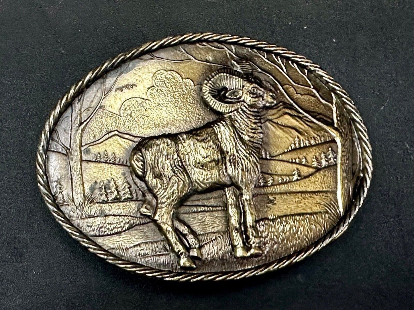 Bighorn Ram - Wildlife VTG 1980 Belt Buckle by Great American Buckle Co