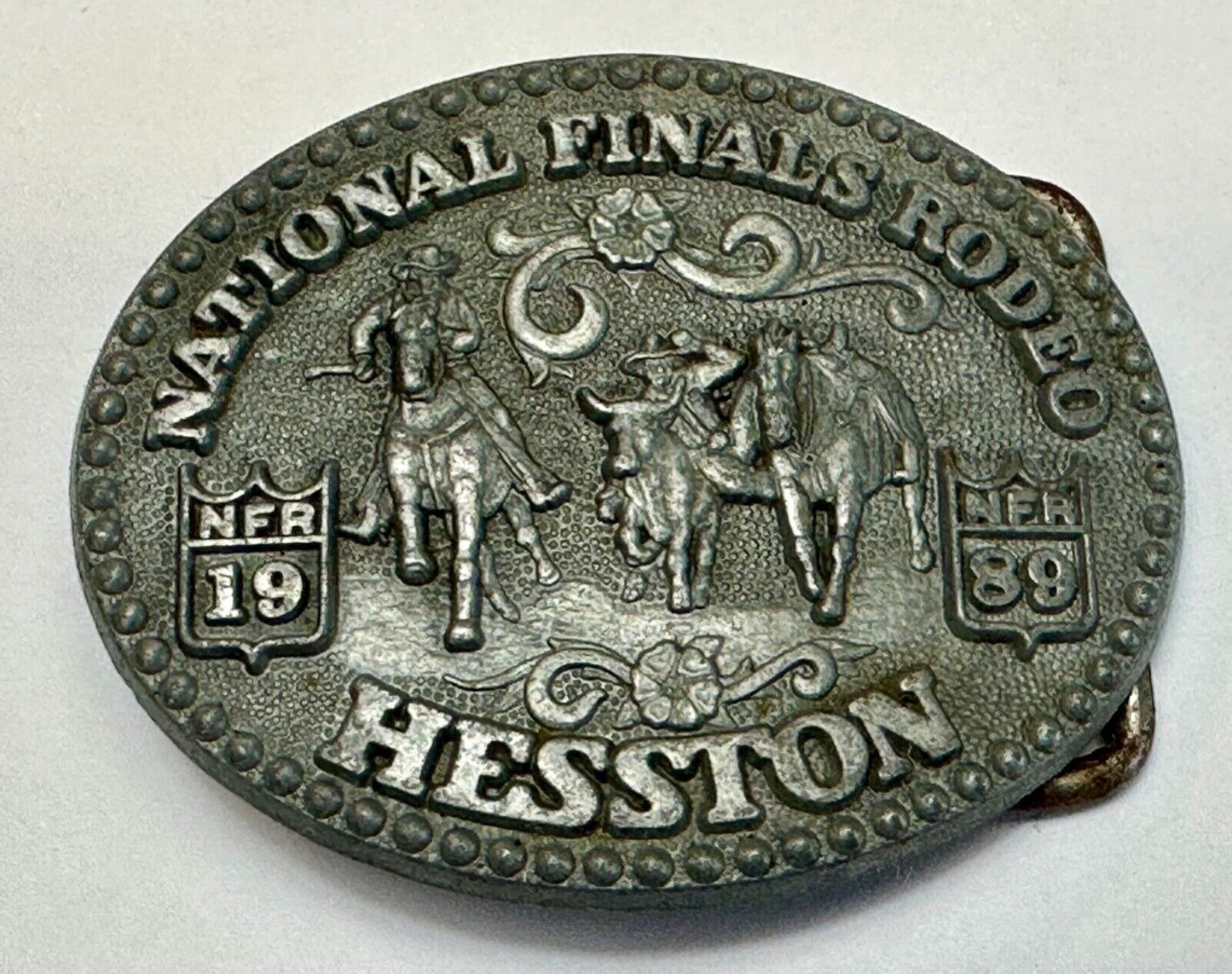 1989 Hesston Youth (small) NFR National Finals Award Design Medals Belt Buckle