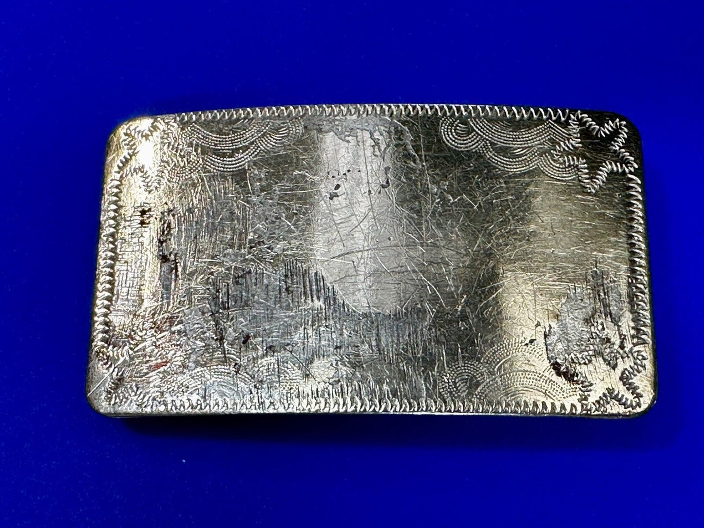 Vintage Engraved Silver Tone Belt Buckle For Craft Project Or To Wear!