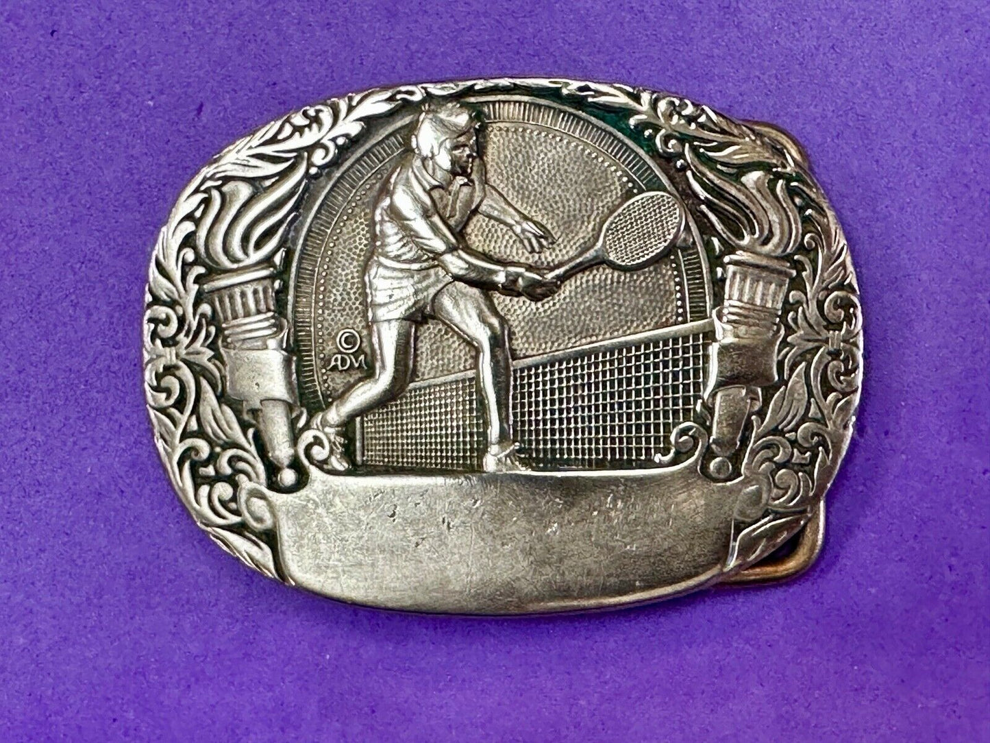 Tennis Player - Set Match Sports solid brass belt buckle by Award Design Medals