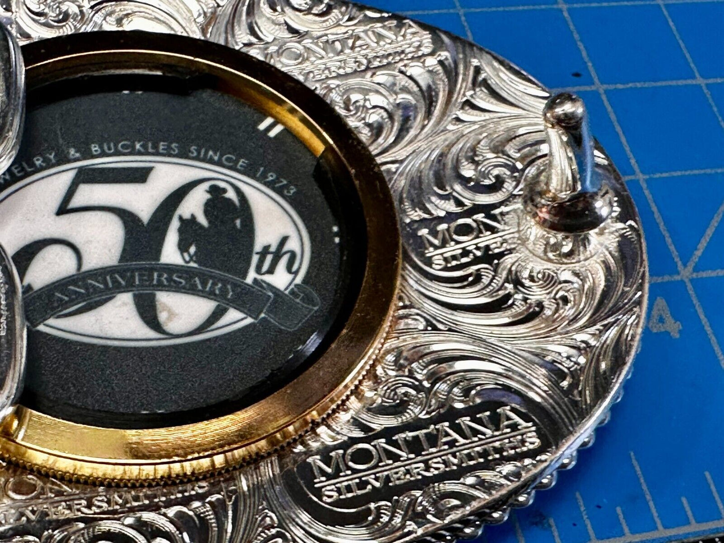 Vintage Blank Coin CollectorsTwo Tone Vintage Montana Silversmith Belt Buckle