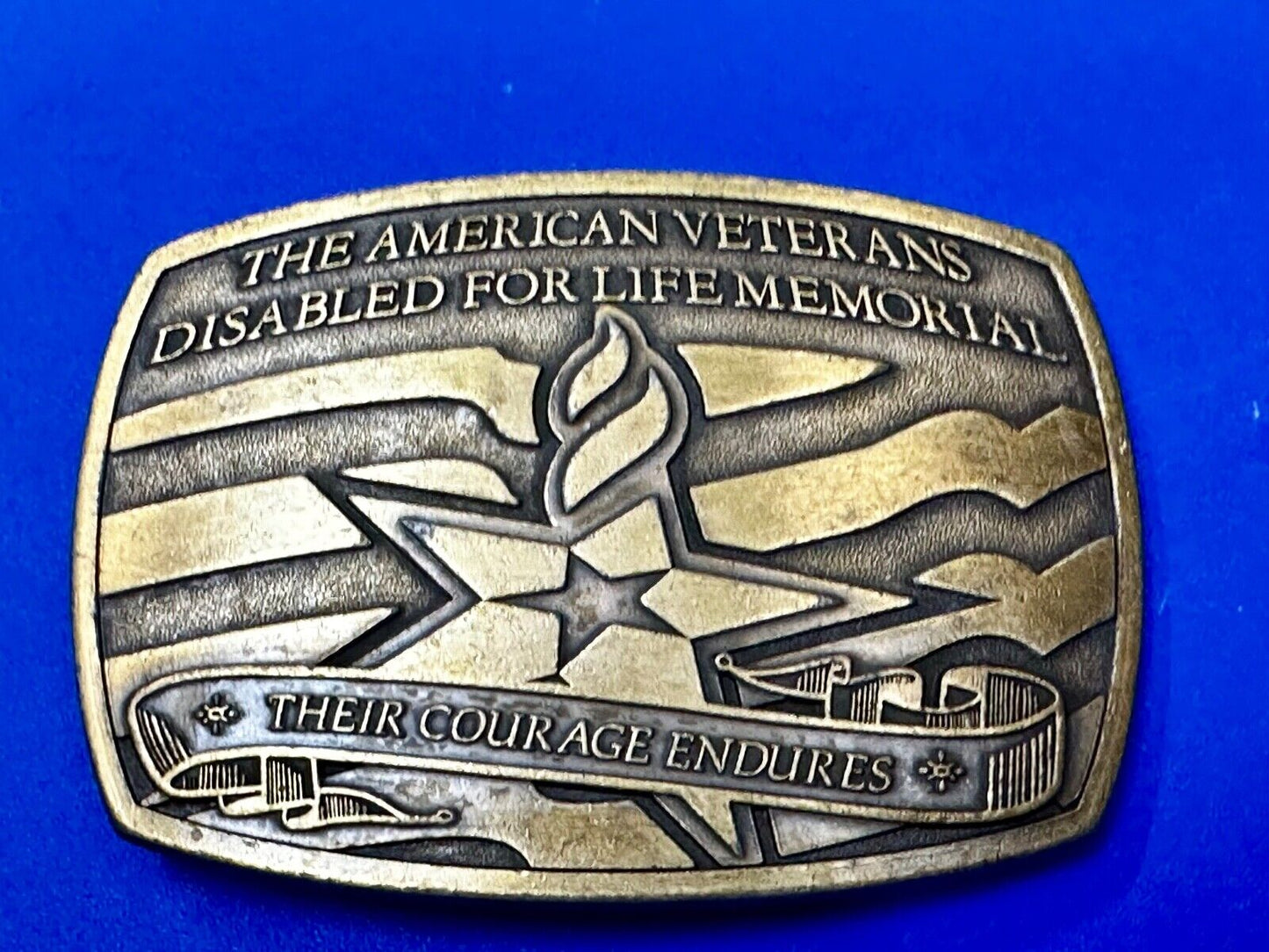 The American Veterans Disabled for life Memorial Commemorative Belt Buckle