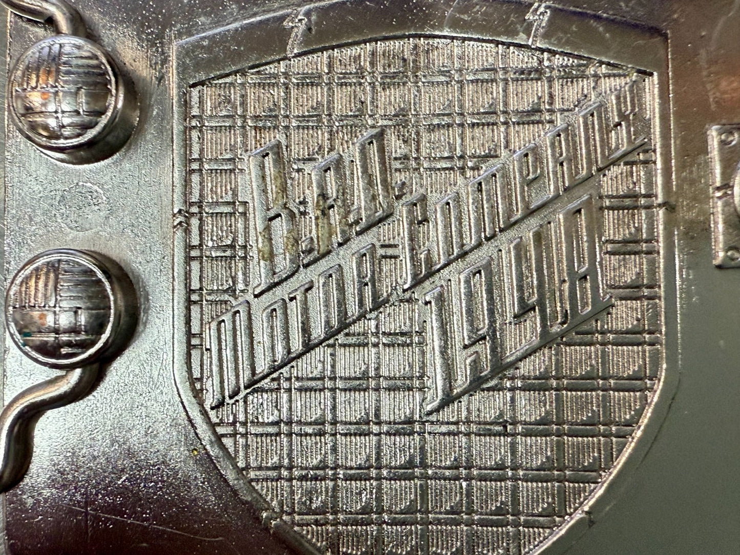 BAD B.A.D. Motor Company 1948 Dragon Crest Shield Logo Promotional Belt Buckle