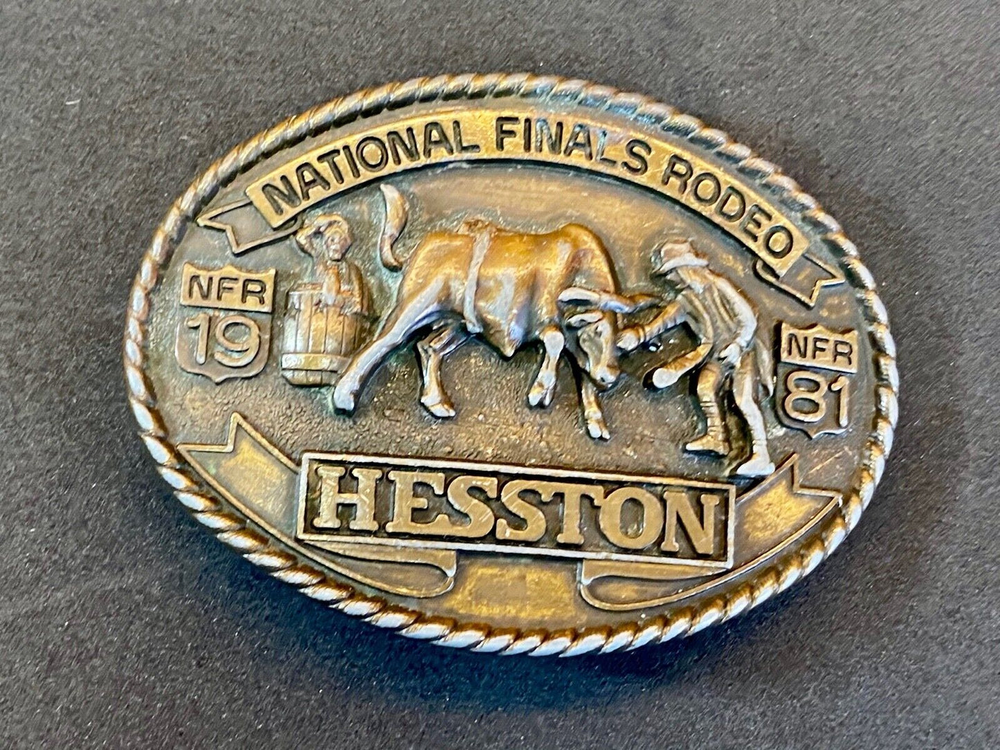 1991 Seventh Edition Adult Hesston Nfr Belt Buckle National Finals Rodeo
