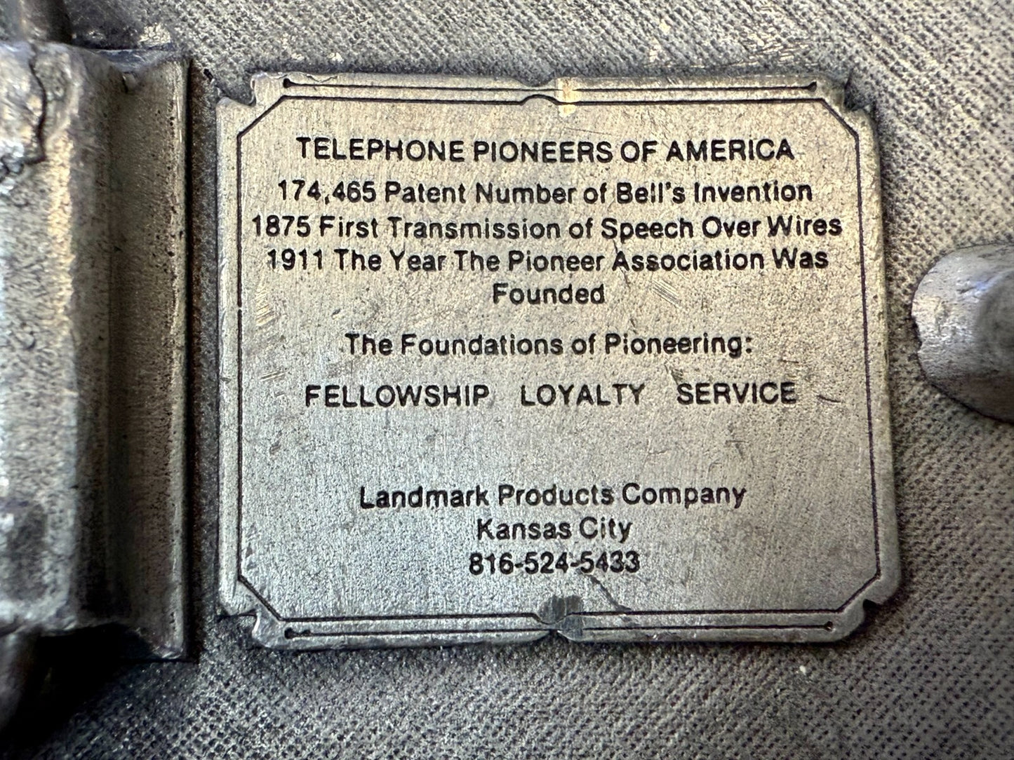 Telephone Pioneers of America Silver Color Commemorative Belt Buckle