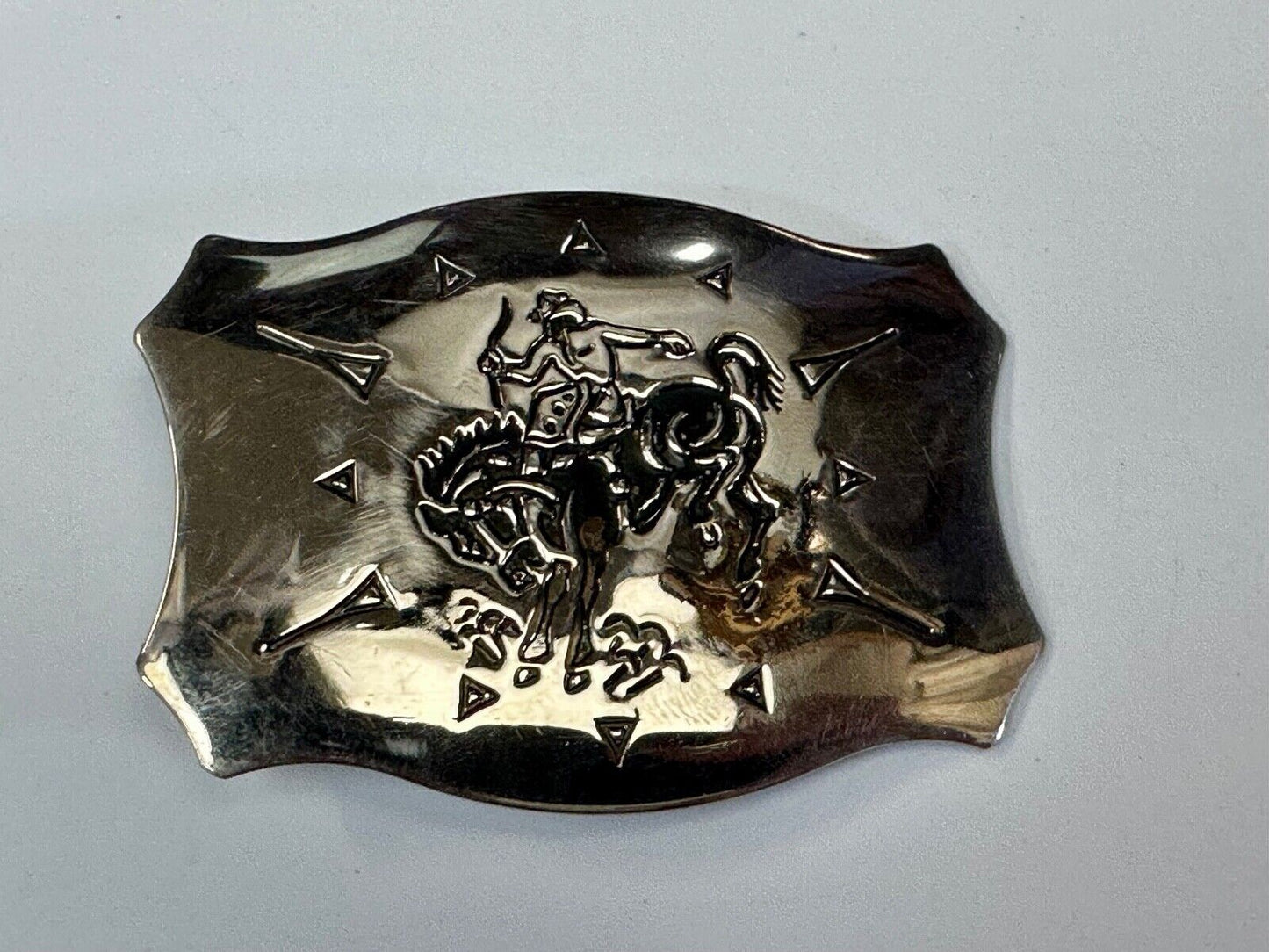 Vintage Chambers Vintage Cowboy Saddle Bronc western two tone belt buckle