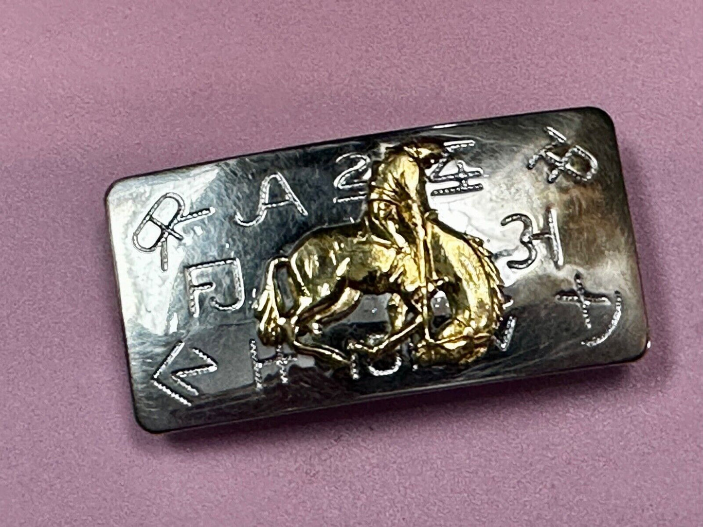 Vintage Cowboy Saddle Bronc western Chambers Belt Co belt buckle