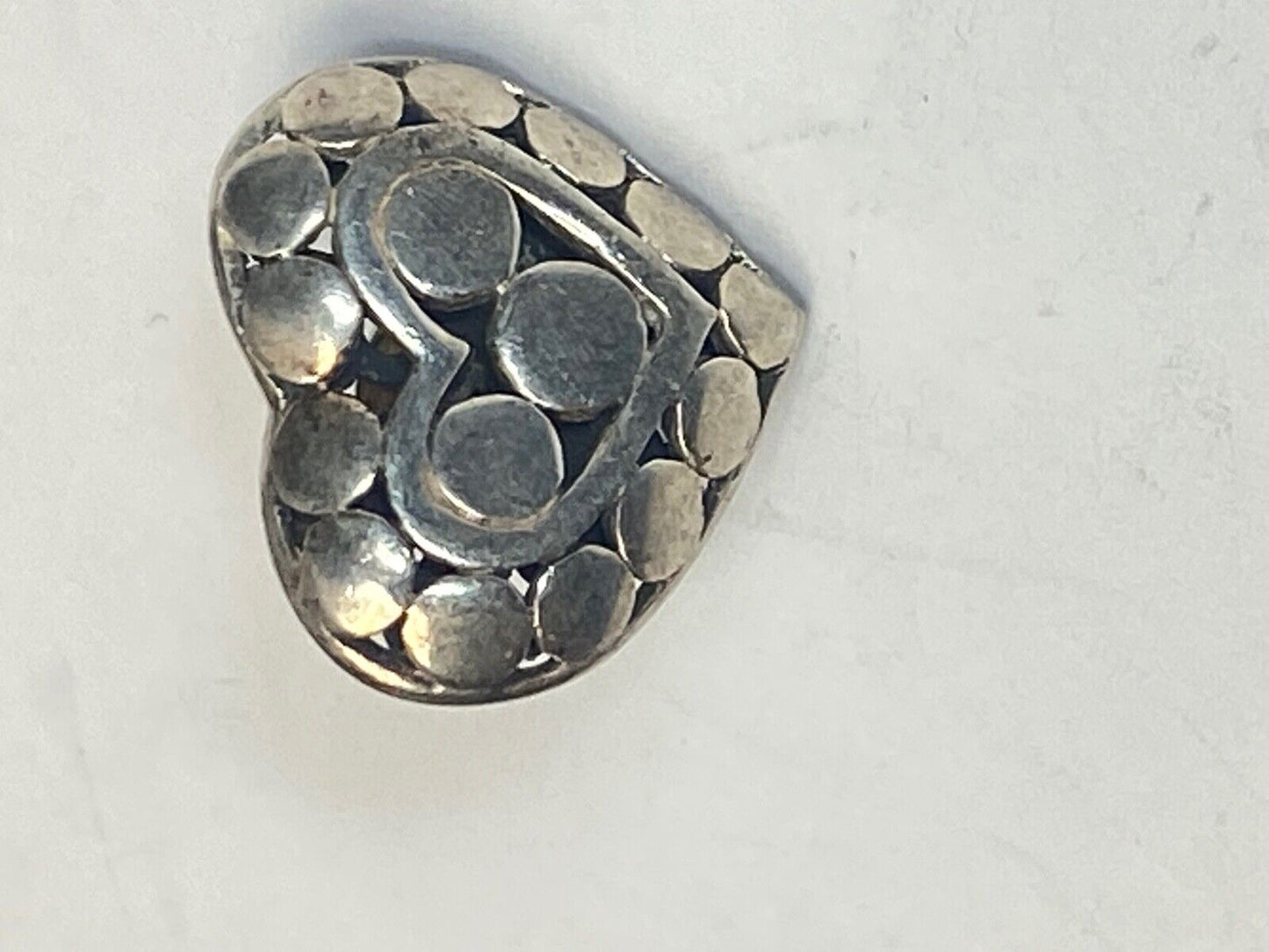 Adorable Heart Silver 925 Vintage See Thought Skeleton Southwestern Brooch