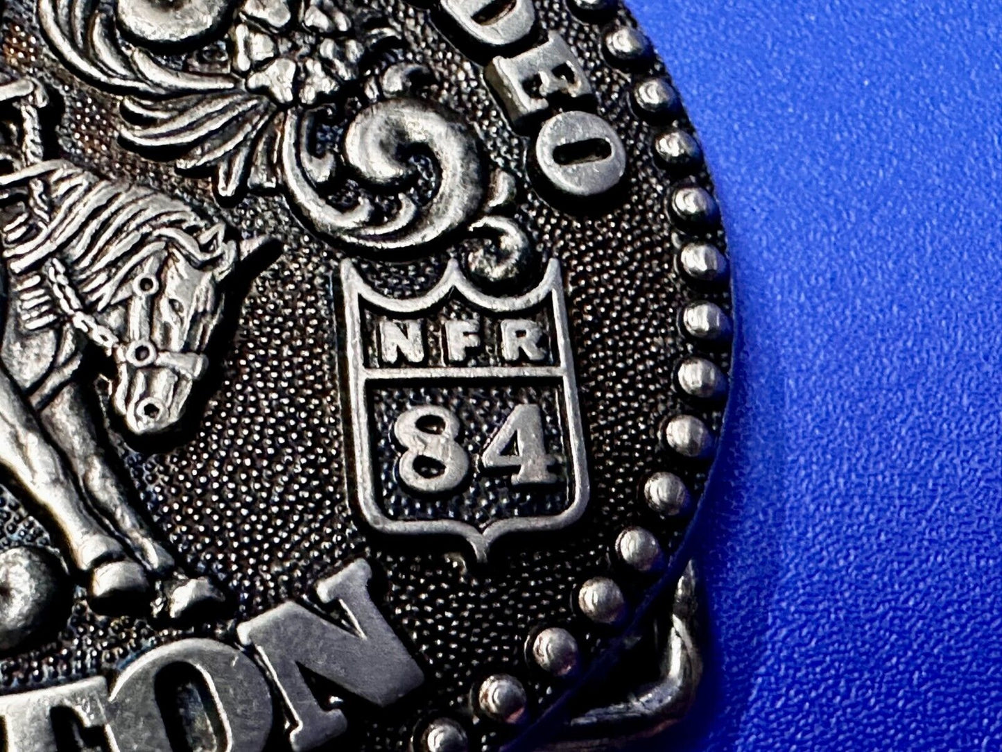 1984 Hesston NFR National Finals Rodeo YOUTH SIZE Western Collectors Belt Buckle