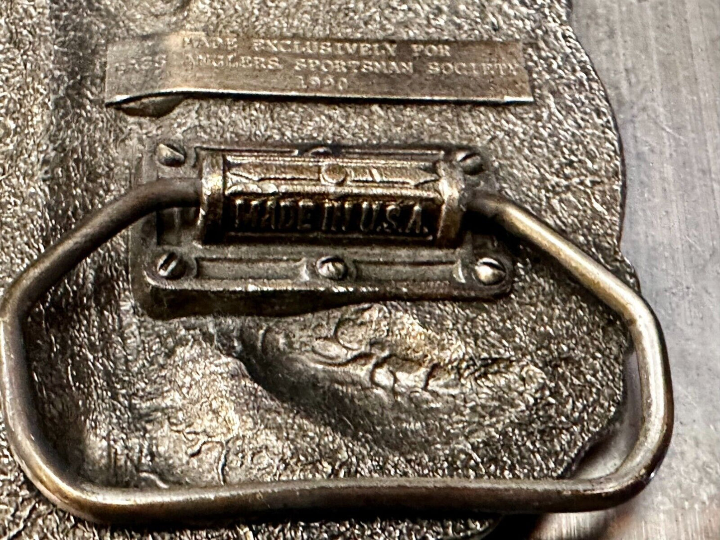 1990 Bass Anglers Sportsman Society Club Great American Fishing Belt Buckle