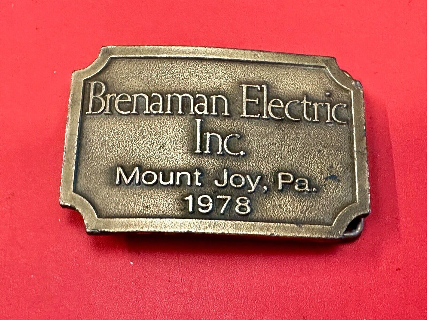 Vintage Brendaman Electric Company Inc - Mount Joy PA Hitline belt buckle