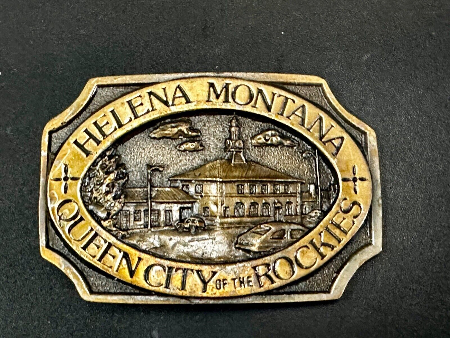 Vintage Helena Montana Queen City of the Rocks Vintage Commemorative Belt Buckle