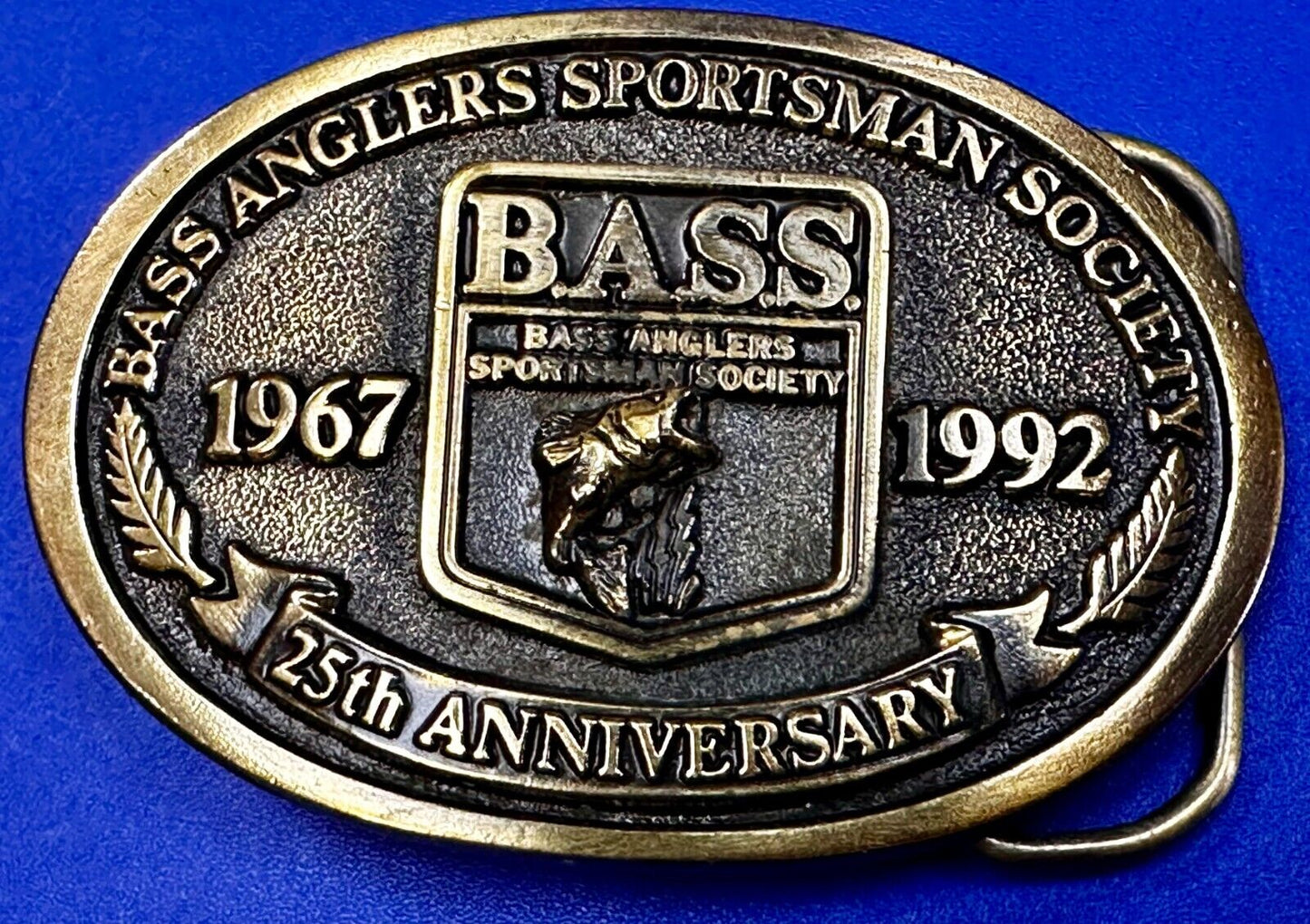 1992 Bass Anglers Sportsman Society Club 25th Anniversary Fishing Belt Buckle