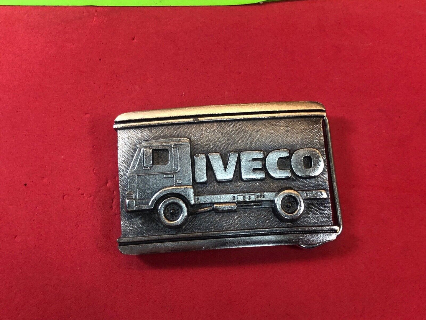 Vintage 1984 Limited Edition IVECO Flat bed trucking roll container belt buckle