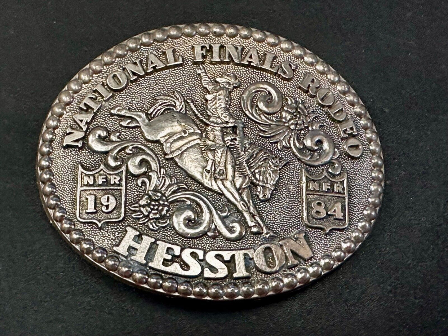 1984 Hesston NFR National Finals Rodeo Cowboys Western Commemorative Belt Buckle