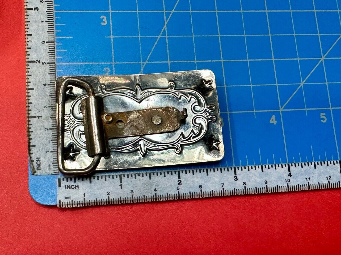 Vintage Covered Wagon Ornate belt buckle to restore