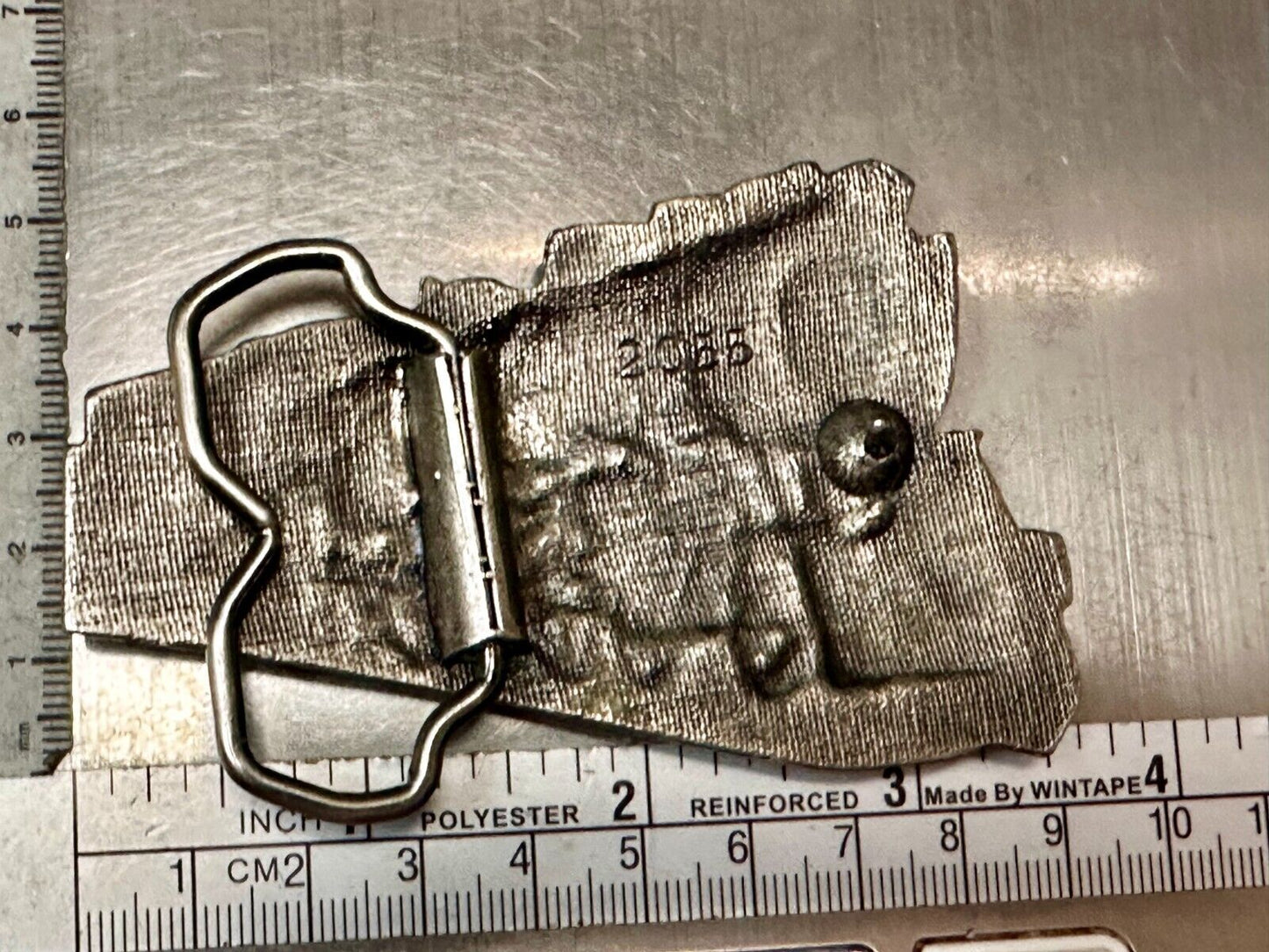 Train Locomotive Steam Engine RR RailRoad Vintage Figural Belt Buckle No. 2055