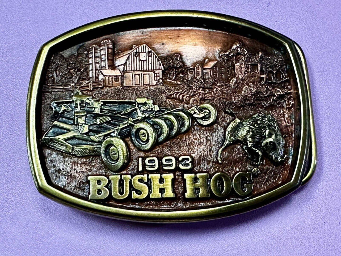 1993 Bush Hog The Legend Agriculture Machine Co. Commemorative Belt Buckle