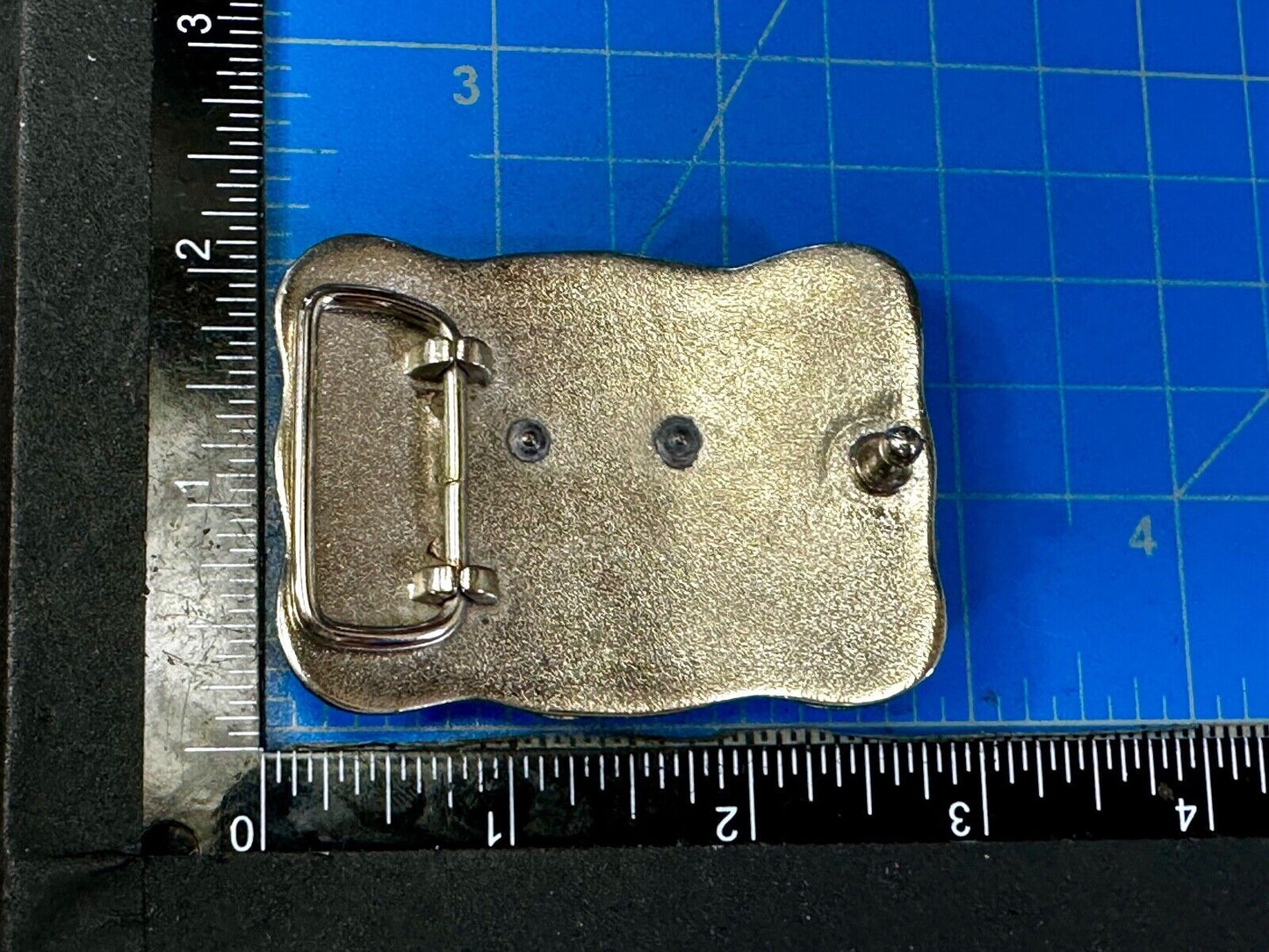 Texas Longhorn Rodeo Steer Bull Head Vintage Two Tone Small Cowgirls Belt Buckle
