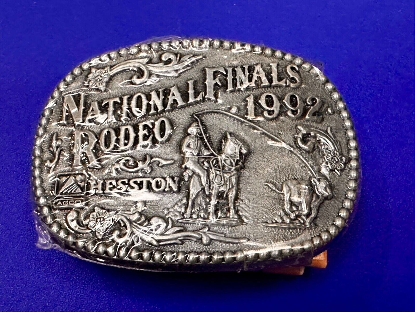 1992 NFR National Finals Rodeo NOS Youth Size ADM Commemorative Belt Buckle