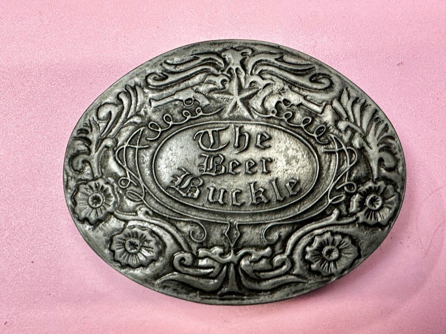 The Beer Buckle - Ornate Large Belt Buckle & Can Holder by BevBuckle