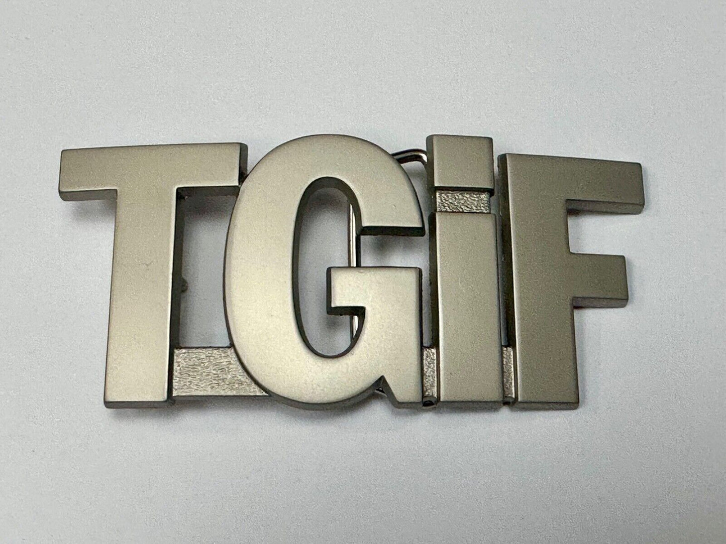 TGIF Thank God Goodness It’s Friday Block Letters Statement Novelty Belt Buckle